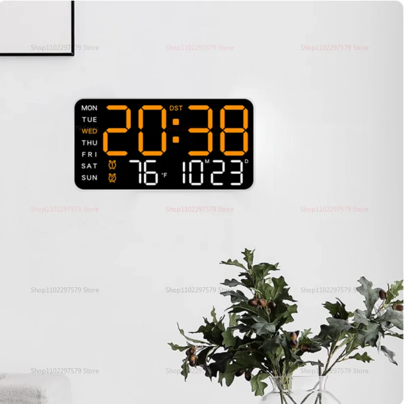ساعة حائط رقمية ذكية عملاقة مع شاشة تعمل باللمس تعرض الوقت وتاريخ درجة الحرارة وديكور المكاتب المنزلية الحديثة موديل 2025 #2