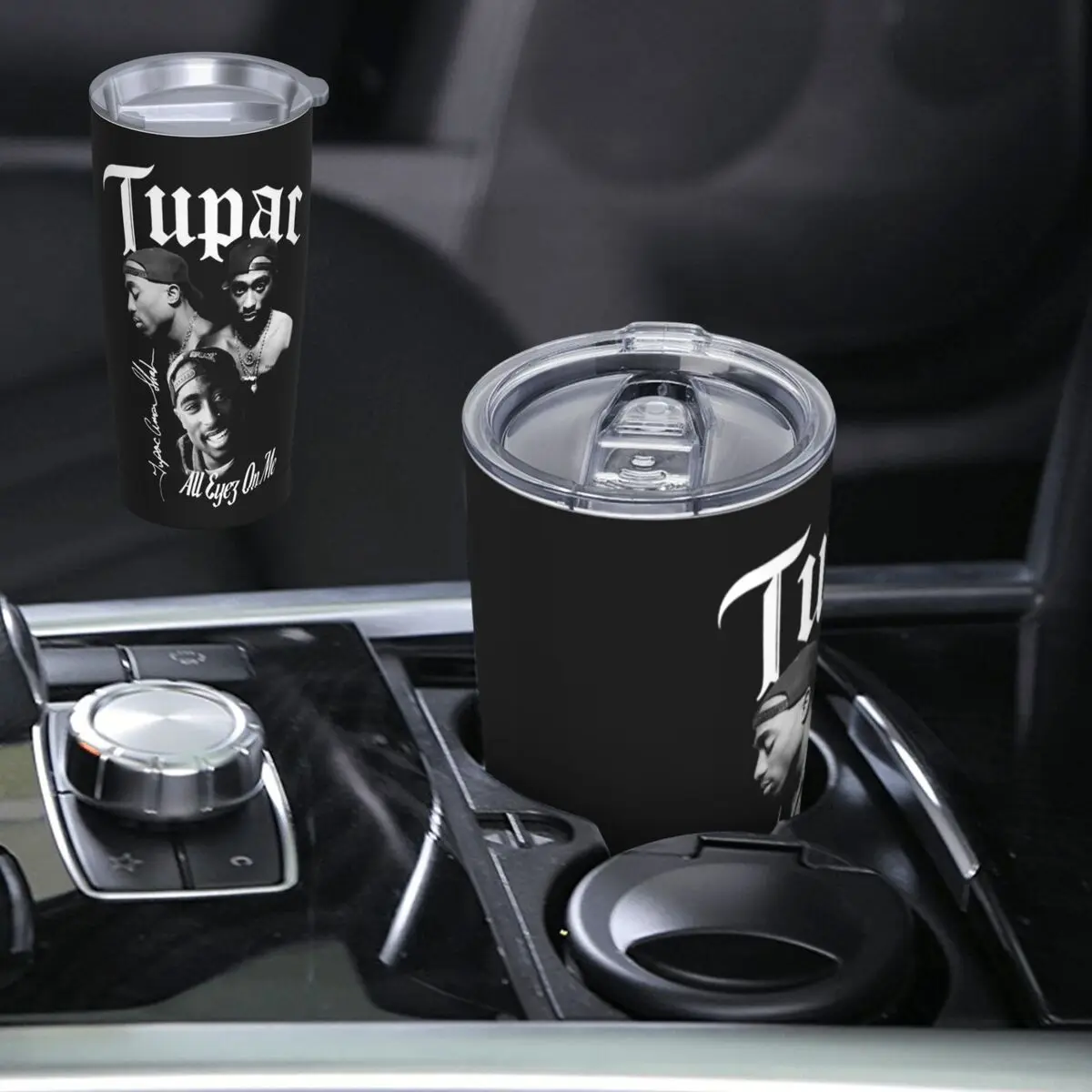 Rapper Tupac 2PAC Hip Hop Stainless Steel Tumbler Vacuum Insulated Mug Thermal Cold Cups Straws With Lid 20oz