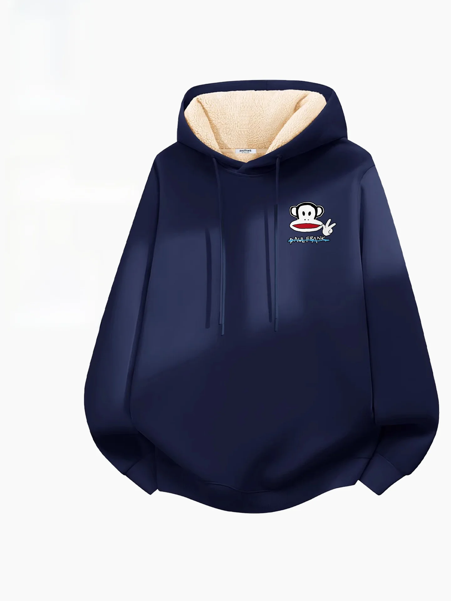 

Thiened Lamb Velvet Hooded Jaet Men's Winter Warm Outerwear Long Sve Sweatirt Casual Streetwear Coat