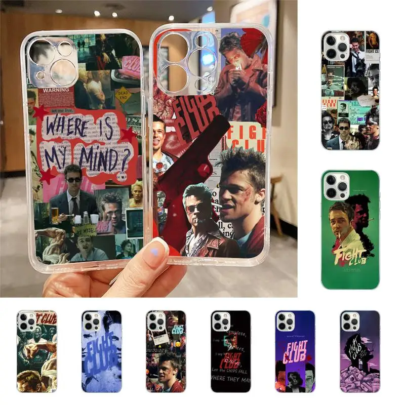 Fight Club Moive Phone Case For Iphone 7 8 Plus X Xr Xs 11 12 13 Se2020 Mini Mobile Iphones 14 Pro Max Case