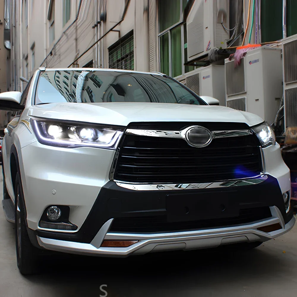 トヨタハイランダー 2015-2017 車のフロントランプアセンブリアップグレードブリンクダイナミック 2 プロジェクターレンズヘッドライトツールアクセサリー