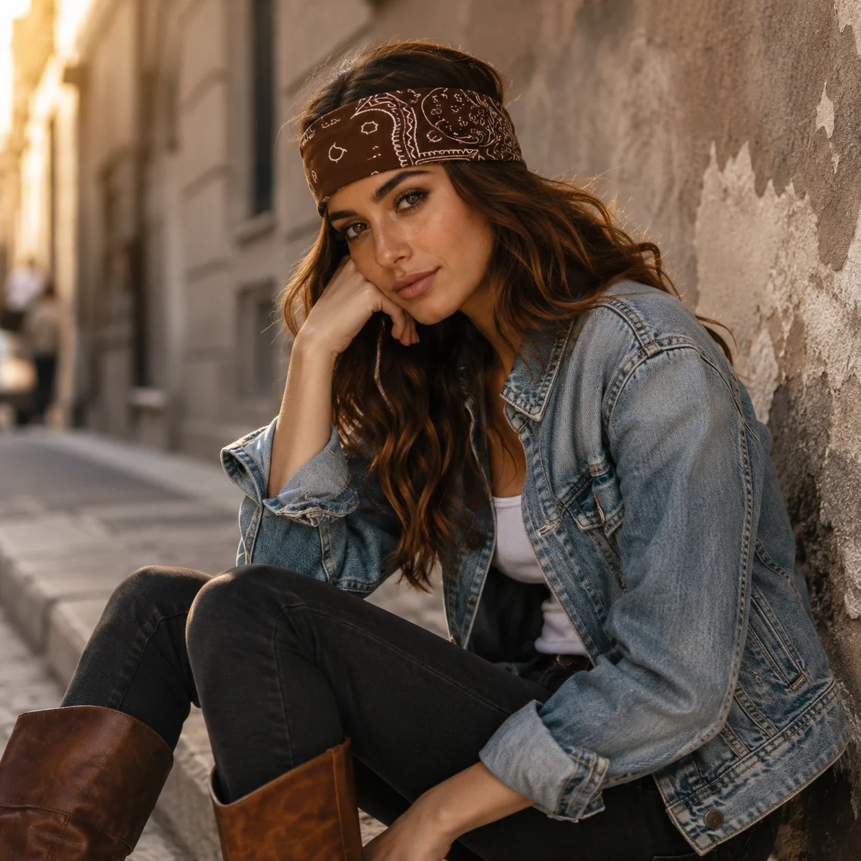 Boho Yoga Headband Sweat Absorbent