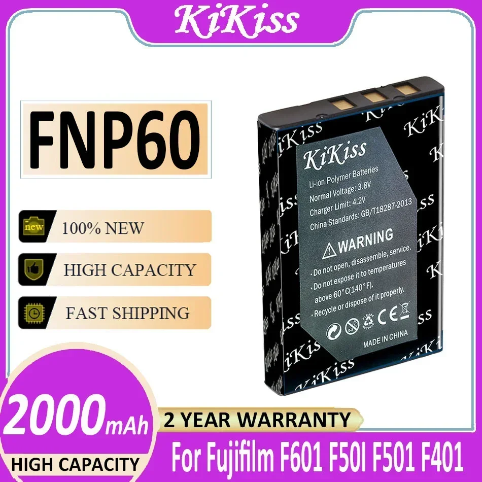 KiKiss Battery FNP60 2000mAh For Fujifilm F601 F50I F501 F401 For ZOOM F410 F601Z Bateria