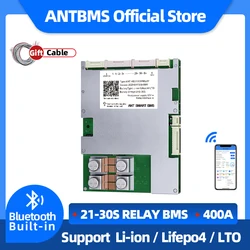 ANT Smart BMS Relay Solution CAN RS485 GPS Bluetooth Built-in 21S to 30S Lithium Battery 60V 72V 400A 500A smart Balance Board