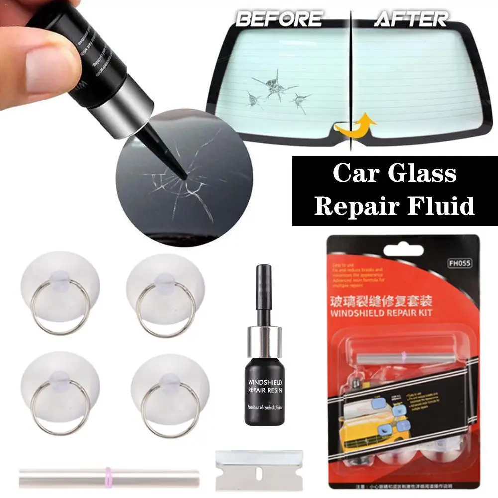 Windshield Repair Kit For Glass Automotive Glass DIY Windscreen Tool For Fixing Chips Cracks Star-Shaped Crack Nano Fluid Filler