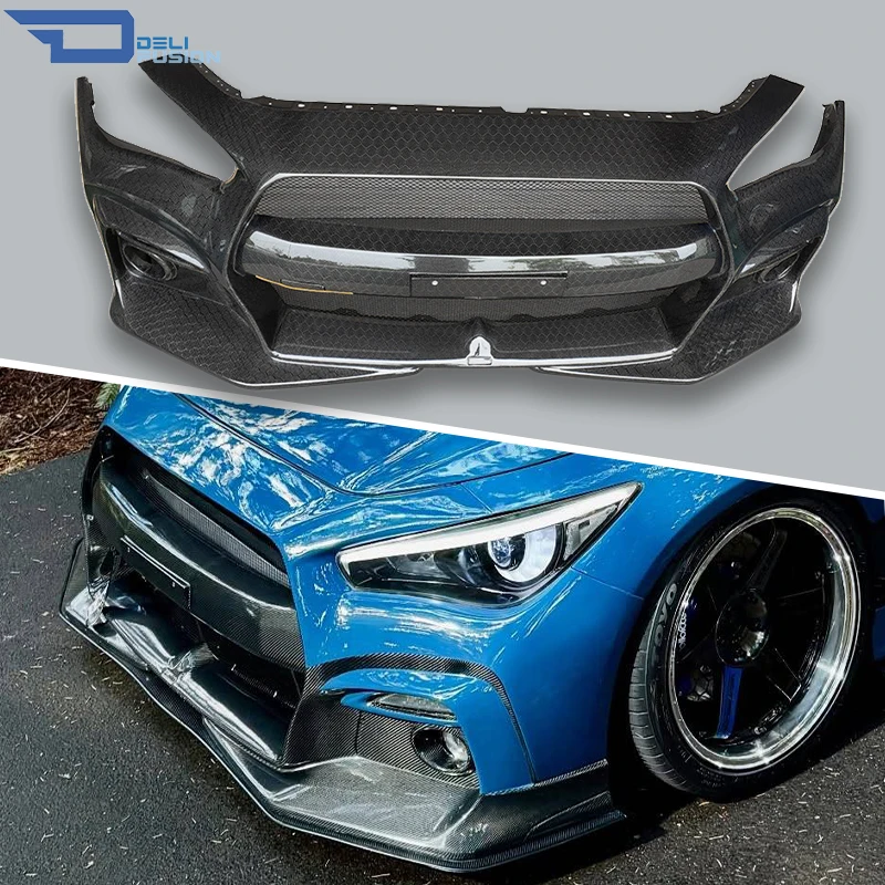 

For 2014 Infiniti Q50 V37 Skyline 400R Kouki Bitz R-Concept Style Front Bumper HCF High Quality Car Exterior Body Accessories