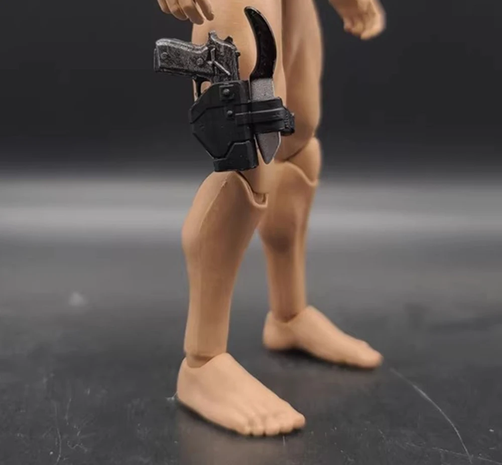 

1/12 DAMTOYS Mini Weapons Toys Model Desert Silver Weapons Knife PVC Material Black Leg Holster For 6" SHF Ant Body Doll DIY