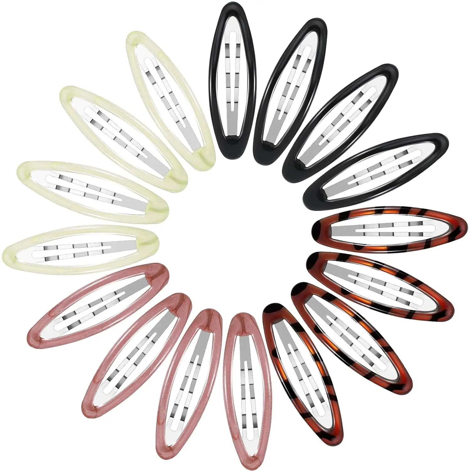 

16 Pieces 2.8 Inch Large Hair Clip Barrettes for Women Big Oval Water Drop Shape Metal Stoving