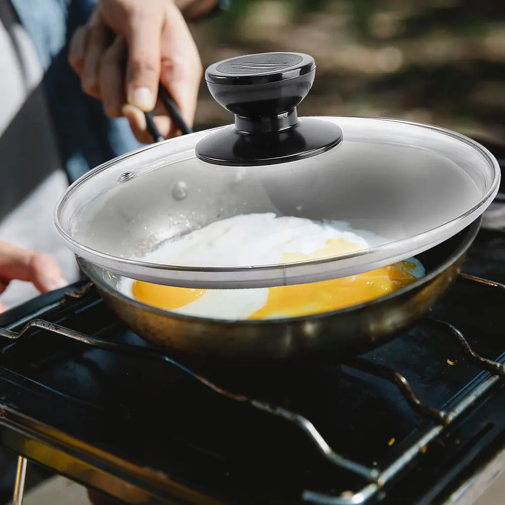 

1Pcs Tempered Lid Transparent Pot Cover Stainless Steel Ring Edge Anti Oil Splash Universal Kitchen Tool