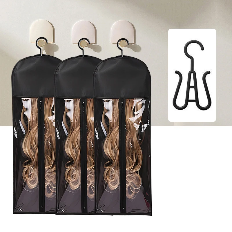 Wig Storage Bag With Hanger Holder Case Wigs Pouch Water Dust-Proof Organizer Protect For Professional Hair Extensions-New