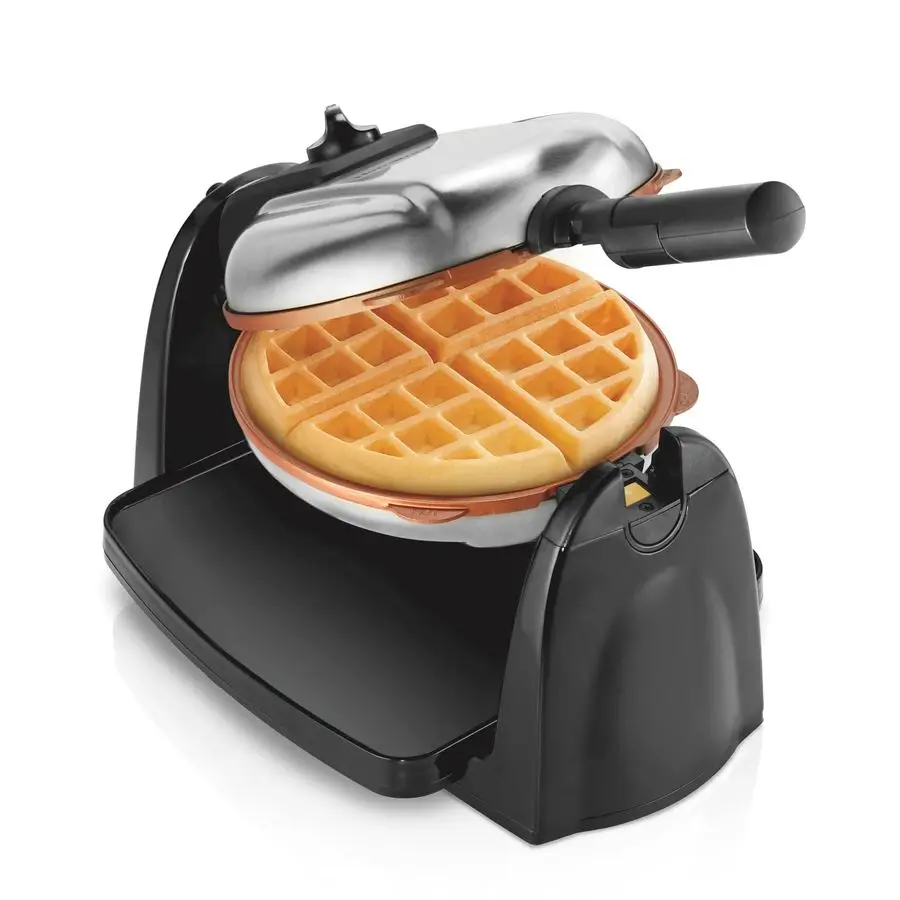 

Belgian Waffle Maker with Removable PFASFree Durathon Nonstick Coated Plates, Easy Flip, Ceramic Grids, Black 26031