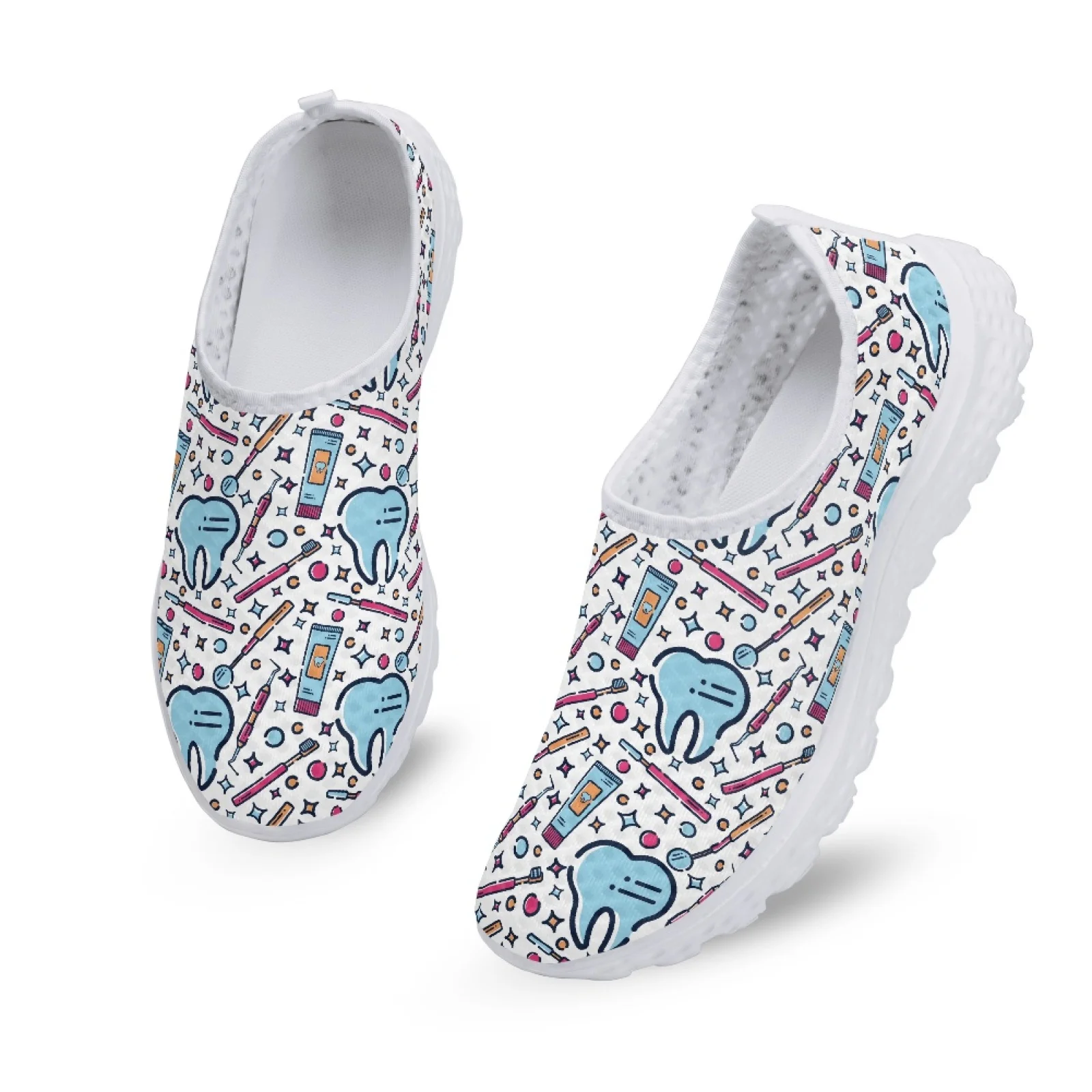 Belidome-Chaussures de Dentiste Mignonnes pour Femme, Baskets Dentaires Décontractées à Enfiler, Chaussures de Marche Respirantes, Mocassins en Maille