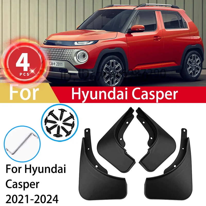 

For for Hyundai Casper 2024 2021 2022 2023 Mud Flaps Splash Guards MudFlaps Front Rear Fender Mudguards Car Accessories