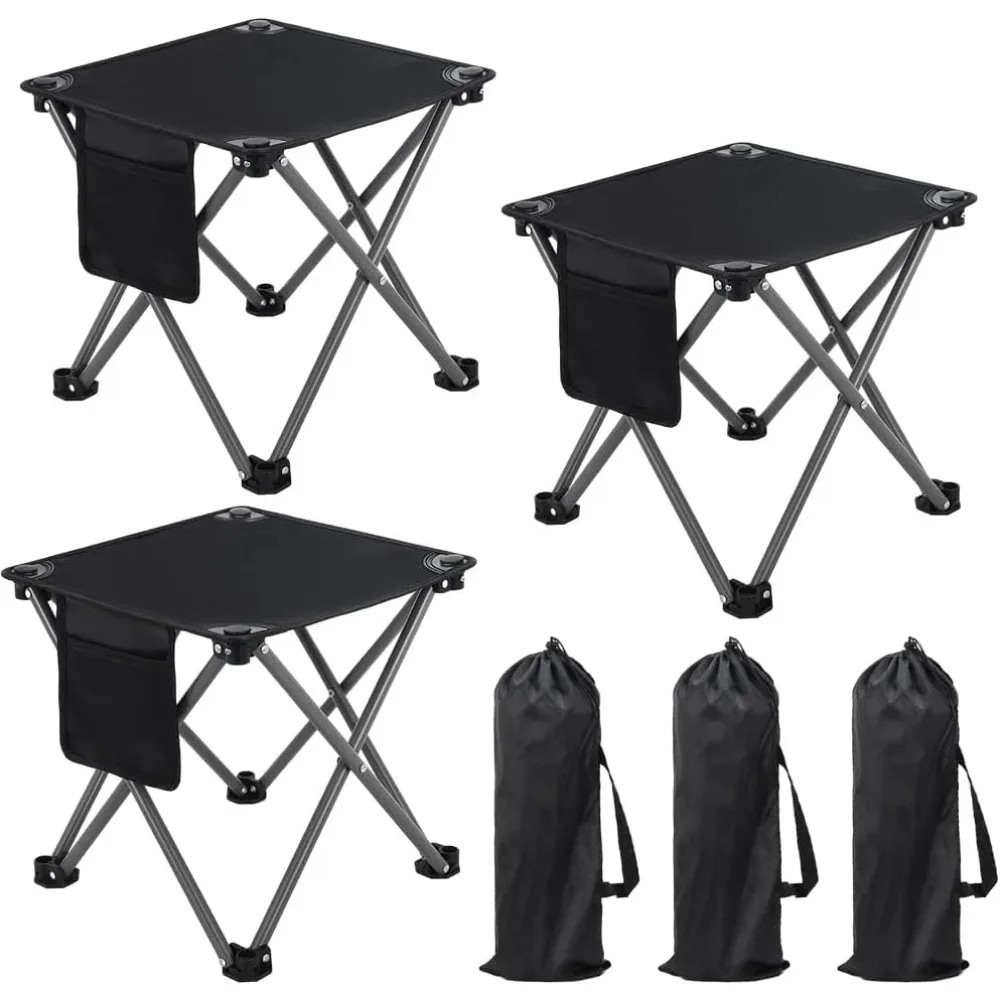 3 pack camping stool, camping foot stools portable folding camp stool with storage bag, folding stool suitable for fishing, beac