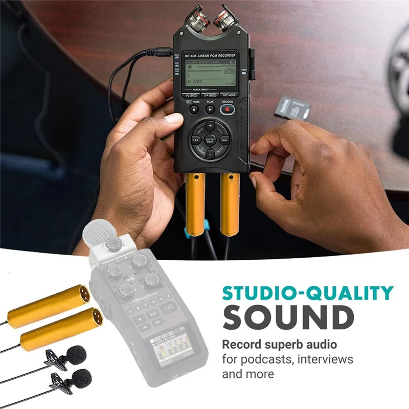 GAM-LV6 ميكروفون مكثف بربطة عنق XLR متعدد الاتجاهات مع غطاء ميكروفون 8.3 مم ومشبك طية صدر السترة مدعوم بـ 48 فولت سهل التركيب #3