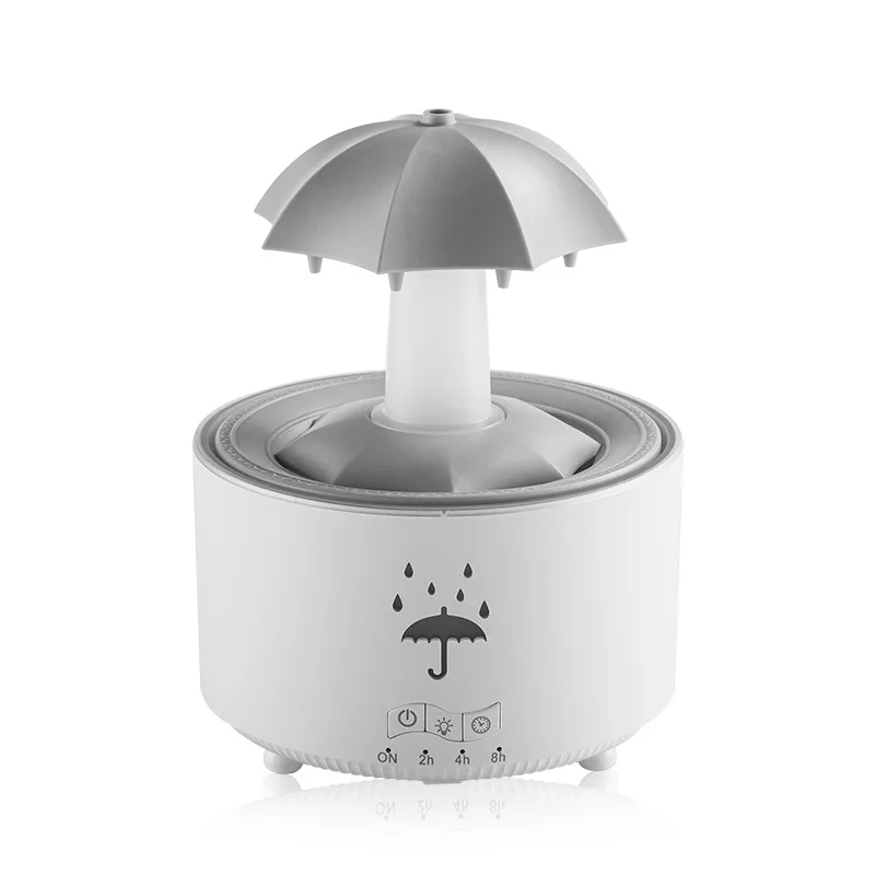 Rotating Umbrella Shape Aroma Diffuser - Large Mist Output Humidifier with Colorful LED Lights & Remote Control for Home Use