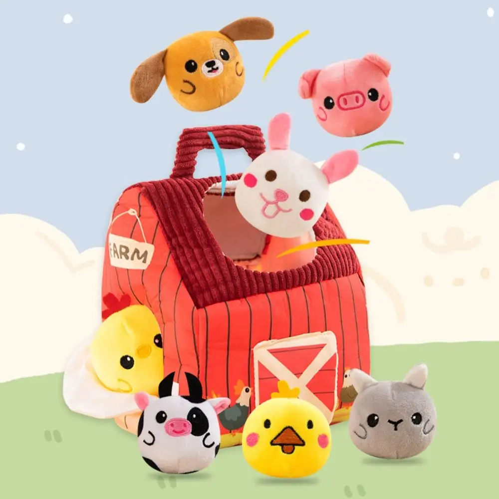 

ПП хлопок имитация детских плюшевых животных игрушка животные познание со звуком сельскохозяйственные животные домашний набор пушистый Монтессори