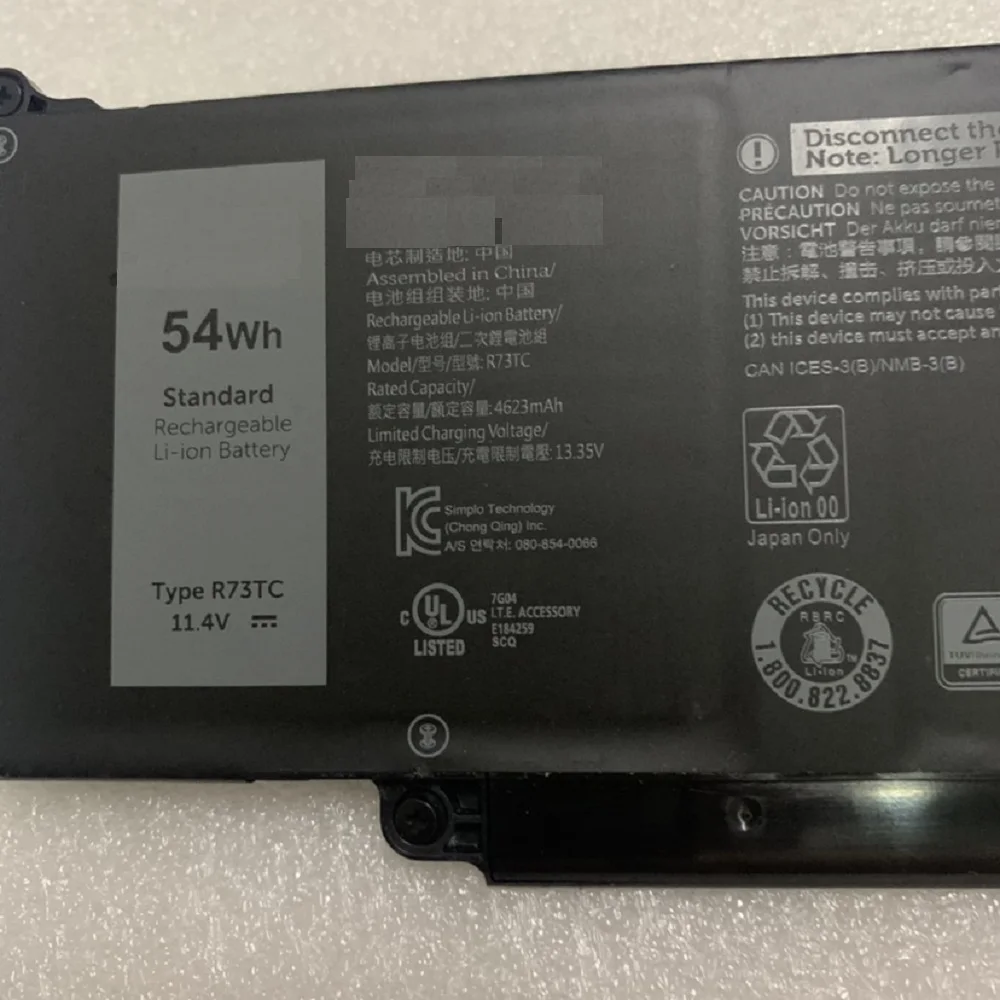 Imagem -05 - Genuine R73tc Bateria do Portátil 11.4v 54wh 4623mah Apto para Dell Grwkg Dr02p Gtg7n Novo