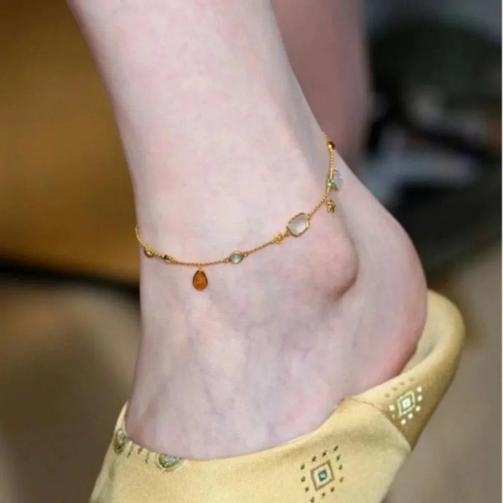 Summer Crab Duck Small Conch Starfish Shell Anklet Women Exquisite Everything with Fashion Light Luxury Temperament Ankle Chain