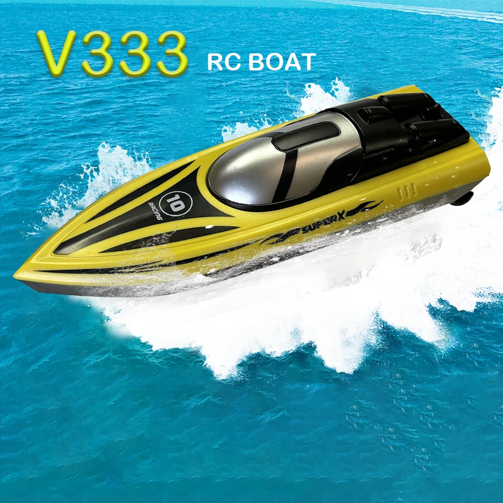 Barco teledirigido 14+, 30 minutos de largo tiempo de ejecución, 2,4 GHz, Motor Dual de alta frecuencia, velocidad de 15 km, alcance de 50 m, diseño ABS resistente al agua, alerta de batería baja