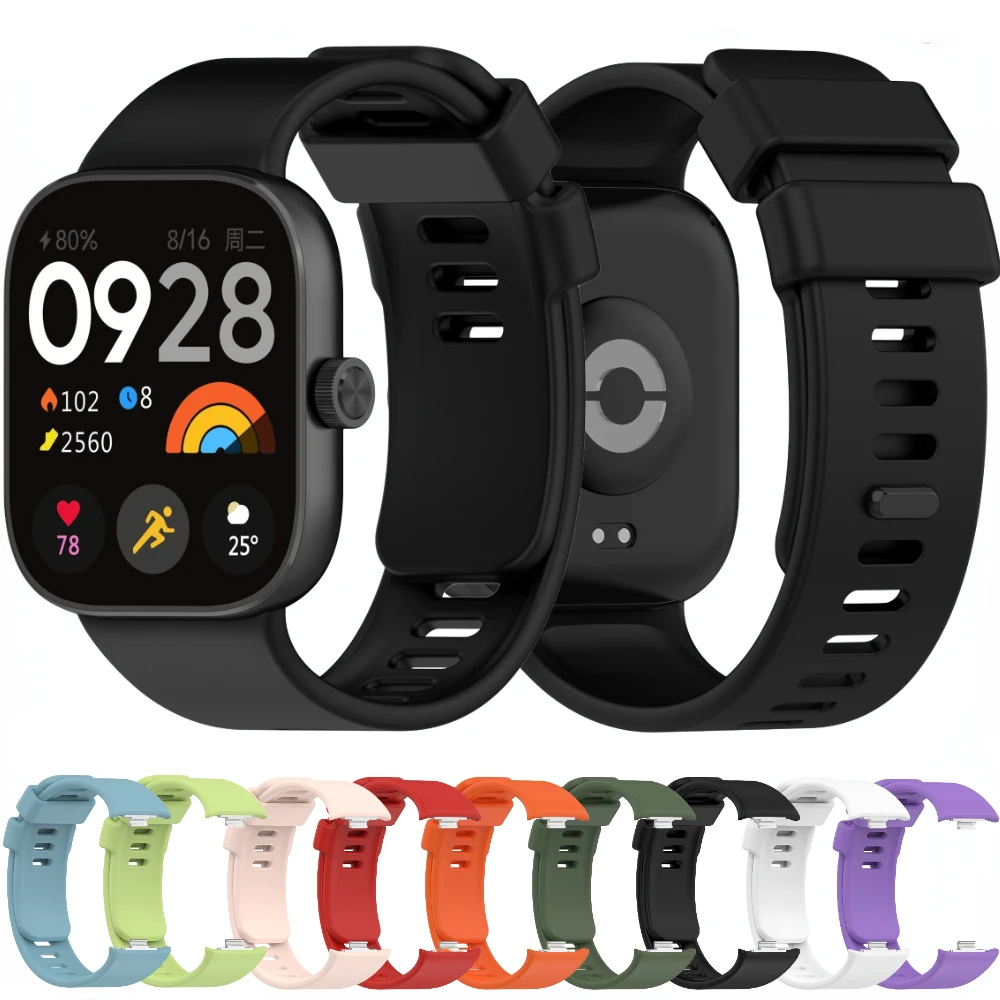 Pulseira de silicone para relógio Redmi 4, cinto de pulseira oficial, original para Xiaomi Mi Band 8 Pro, smartwatch, esporte, pulseira substituível