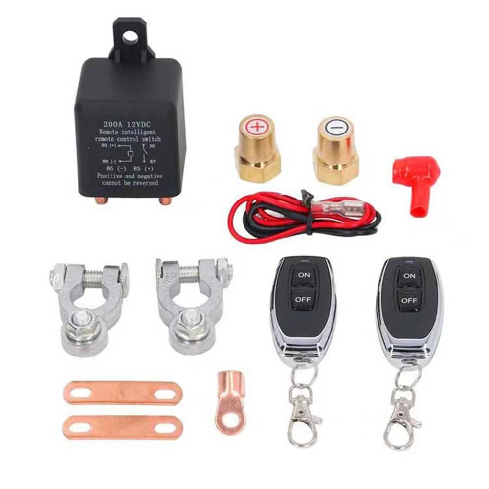 

12V Battery Relay Switch Dual Remote Car Battery Disconnect Relay Anti-Theft Battery Shut Off Switch Battery Isolator