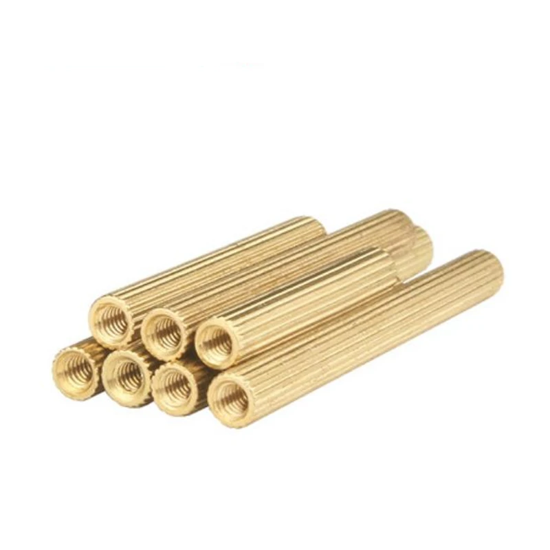 500pcs M2*8 Knurled Round Brass Standoff Spacer Double-pass standoffs Column pillars M2 Female x M2 Female 8mm