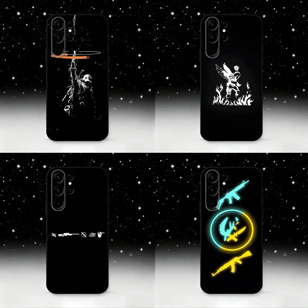 C-CS2 G-GO 게임폰 케이스 삼성 S25, S24 울트라, S20, S30 플러스, S22 플러스, S23, S30 울트라 5G 실리콘 블랙 쉘