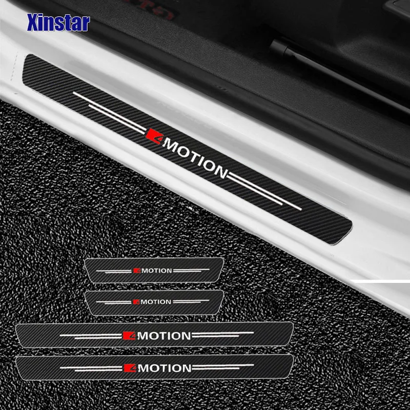 4pcs 4MOTION Car Door Protection Sticker For Volkswagen T-ROC GOLFR Touran PASSAT PHIDEON Touareg CC R32 R36