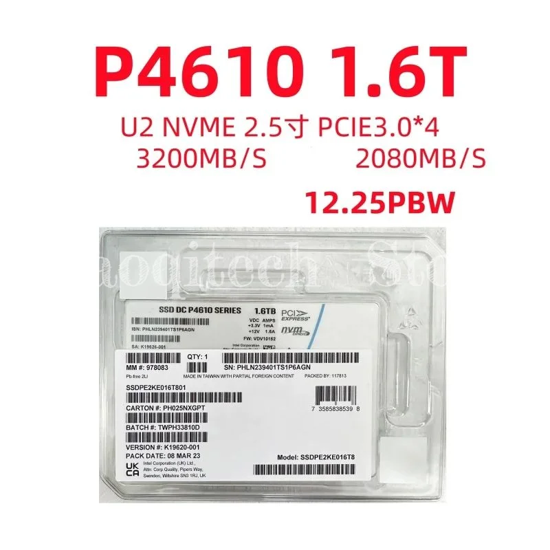 NEW DC P4610 Series 1.6T 3.2T 6.4T Enterprise SSD U.2 2.5" Solid State Drive NVMe PCIe Internal SSD For Intel