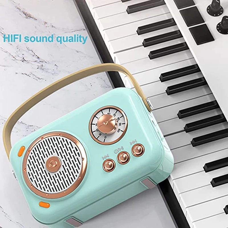 Vintage Bluetooth Speaker With Microphone Set Bluetooth Speaker With Home Karaoke Machine For Party Home , Blue