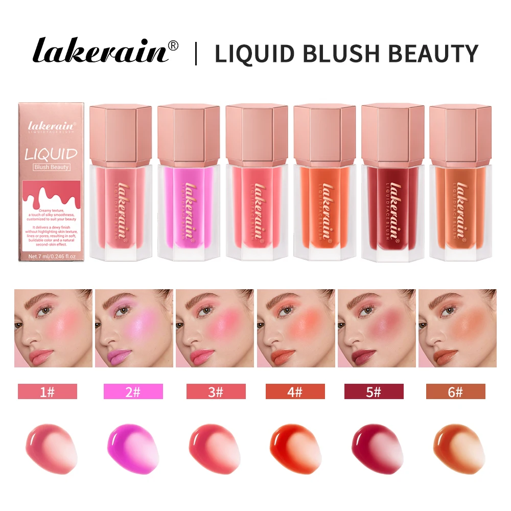 New Facial Liquid Cheek Blush with Sponge Nourishing Blush Cream Waterproof Multi-purpose Eyes lips Makeup Blush Stick Cosmetics