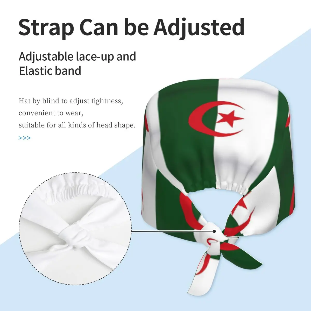 Topi Bedah Resmi Algeria, Topi Dokter, Topi Kerja, Topi Unisex yang Dapat Disesuaikan untuk Perawat dan Dokter Gigi