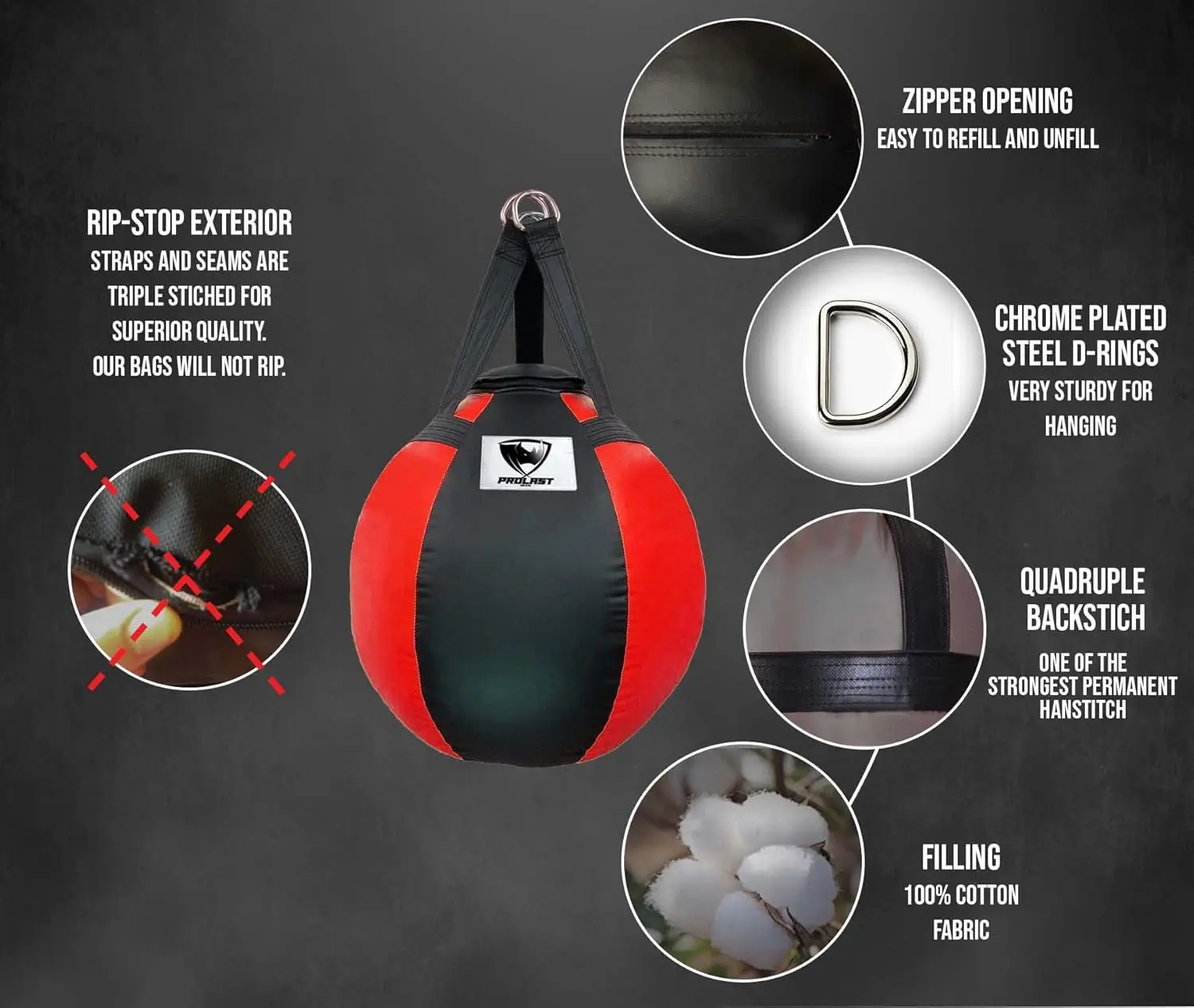 Wrecking Ball Heavy Bag Body Snatcher Professional Boxing Training Muay Thai MMA Specialty Punching Bag (Filled)