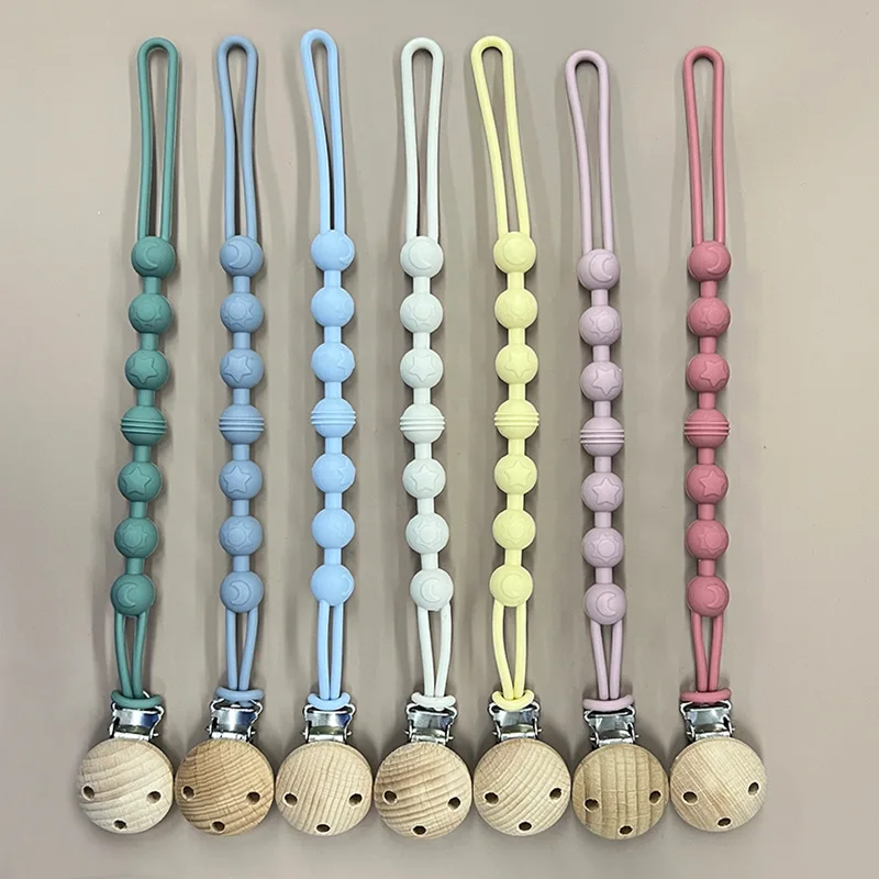 New Baby Silicone Lanyard Baby Teethers Clip Anti-drop Lanyard Grinding Teeth Le Pacifier Chain Dental Baby Care