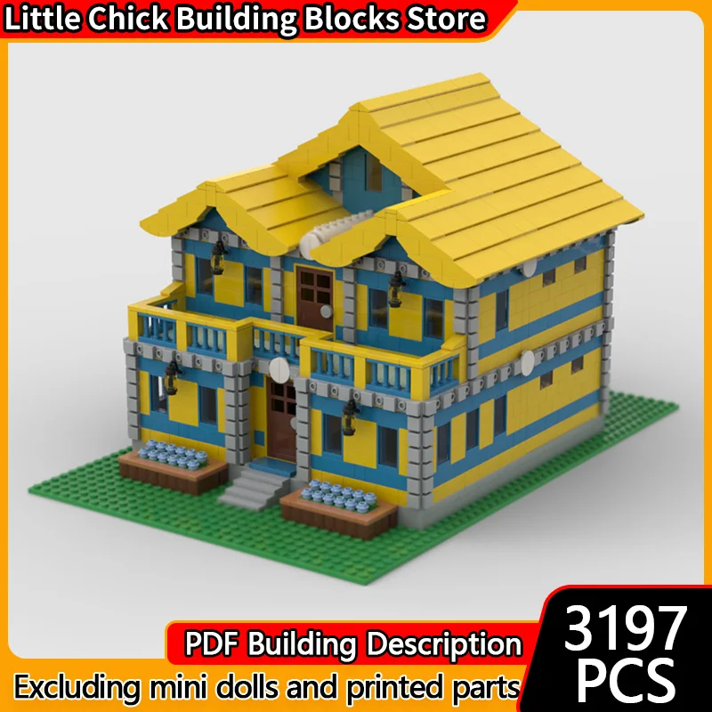 

Модель City Street View MOC, строительные кирпичи, европейский стиль, странная резиденция, модульные технологии, подарки, праздник, сборка игрушек, костюм