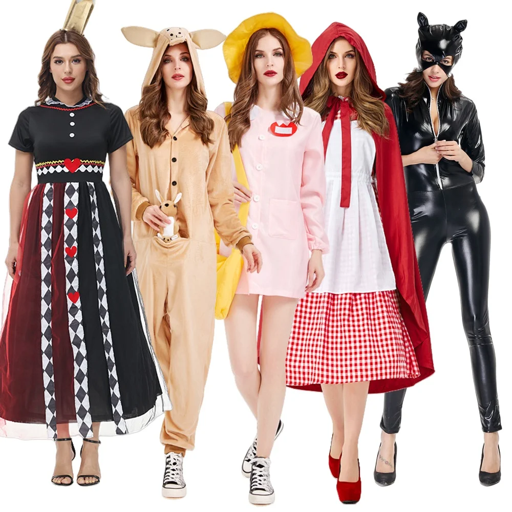 

Хэллоуин Покер Королева Девушка Мотоцикл Джанет Косплей Игра Красная Шапочка orm Женский Традиционный Костюм