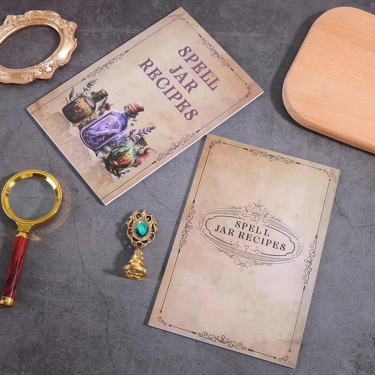 

1 pc Beginner's Essential Witch & Sorcerer's Guide - Vintage Style Spell Jar Book for Birthdays, Festivals, and Parties