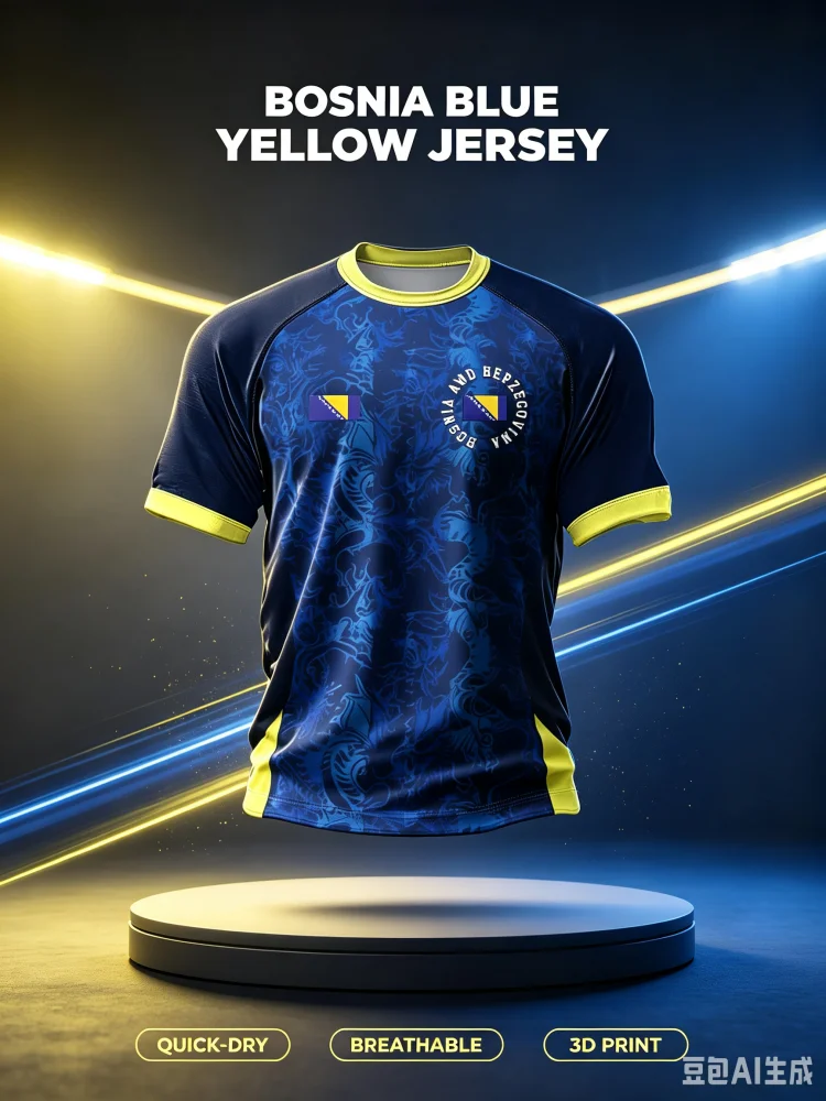 26-27 Bosnia and Herzegovina Fan Customized Casual Sports Fast Drying Breathable 3D Printed Tee for Family and Children's Wear