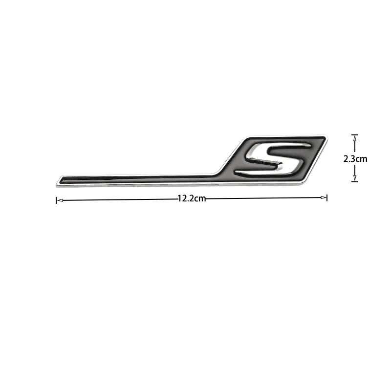 ABS S Badge Emblem Car Trunk Stickers For Mercedes-Benz AMG S AMG E63S C63S GLC63S GLE63S GLS63S GTS GT43S GTR GT53 GT50 CLA45S view 2