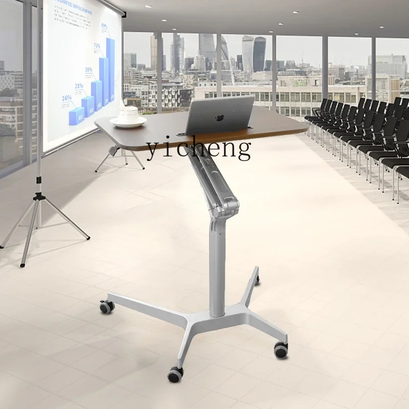 TQH Lecture Table  Lifting Mobile Standing Office Computer Desk Lecture Table Training Conference Lifting Table