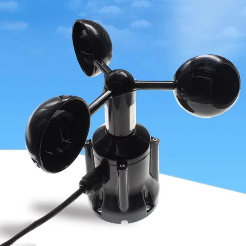 RS485 wind speed sensor transmitter 0-30m/s polycarbonate three-cup anemometer