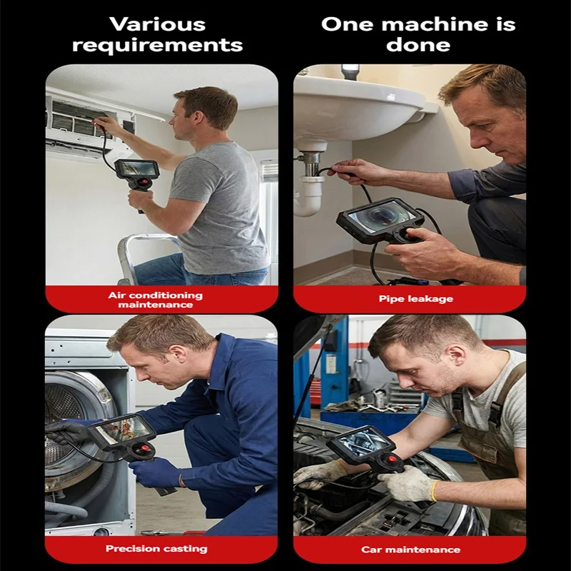 3.9MM/6.2MM 720° All Way Steering Industrial Endoscope for Car Pipe Inspection Sewer Camera Borescope With 4.5Inch HD Screen view 6