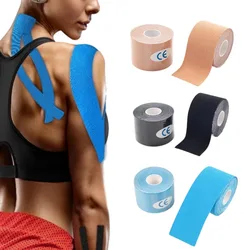 5 10 cm Sports Kinesio Tape Bandage Muscle Kinesiology Elastic Knee Pain Relief Strain Patch Athletic Recovery Stickers Fitness