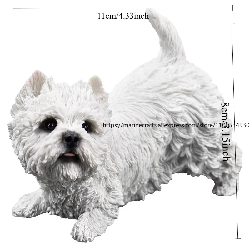 Adorable West Highland White Terrier Dog Model Cute Realistic Car Decor Collectible Figurine Perfect Gift for Dog Lovers