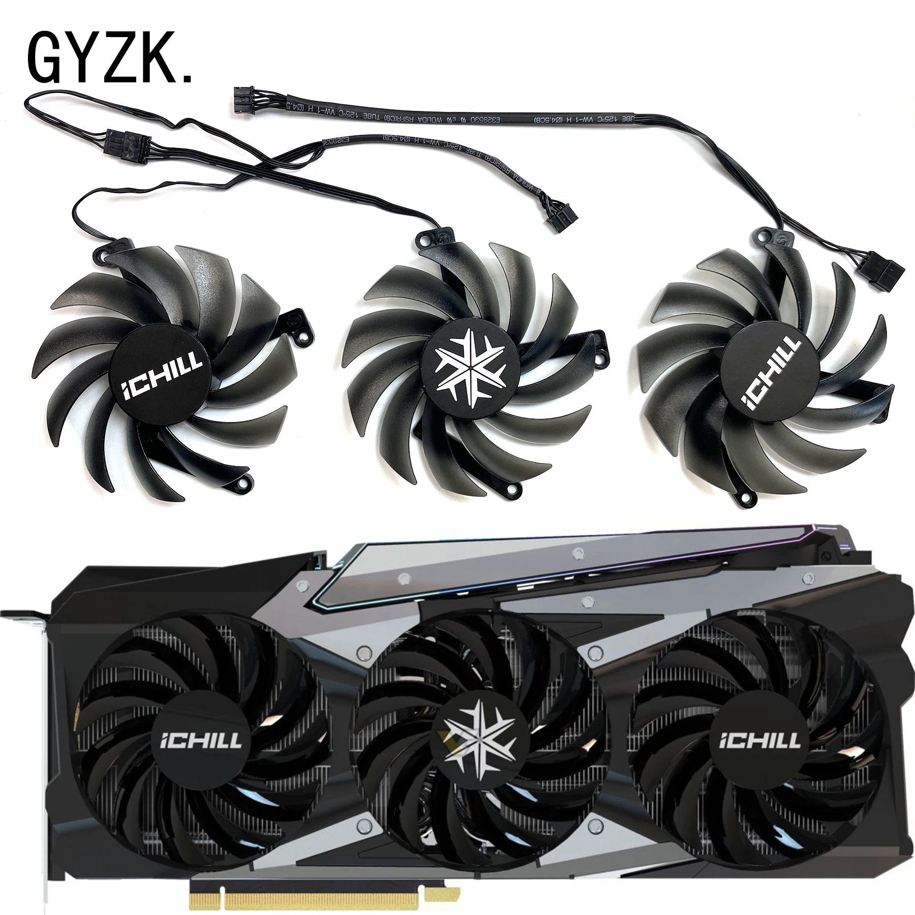 

New For INNO3D GeForce RTX3070ti 3080 3080ti 3090 iCHILL X3/X4 super ice dragon Graphics Card Replacement Fan CF-12915S