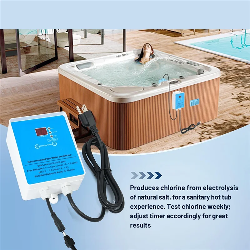 

【ELATED】Drop-In Salt Chlorine Generator Hot Tub Salt System Conversion Kit B0DZNK9NR6 US Plug