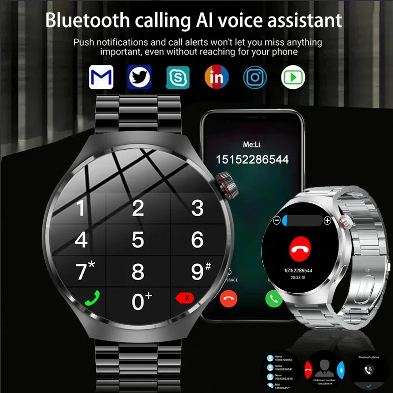 2025 جديد الراقية نظام تحديد المواقع الرياضة ساعة ذكية الرجال بلوتوث دعوة رصد معدل ضربات القلب الصحة أساور جهاز تعقب للياقة البدنية Smartwatch