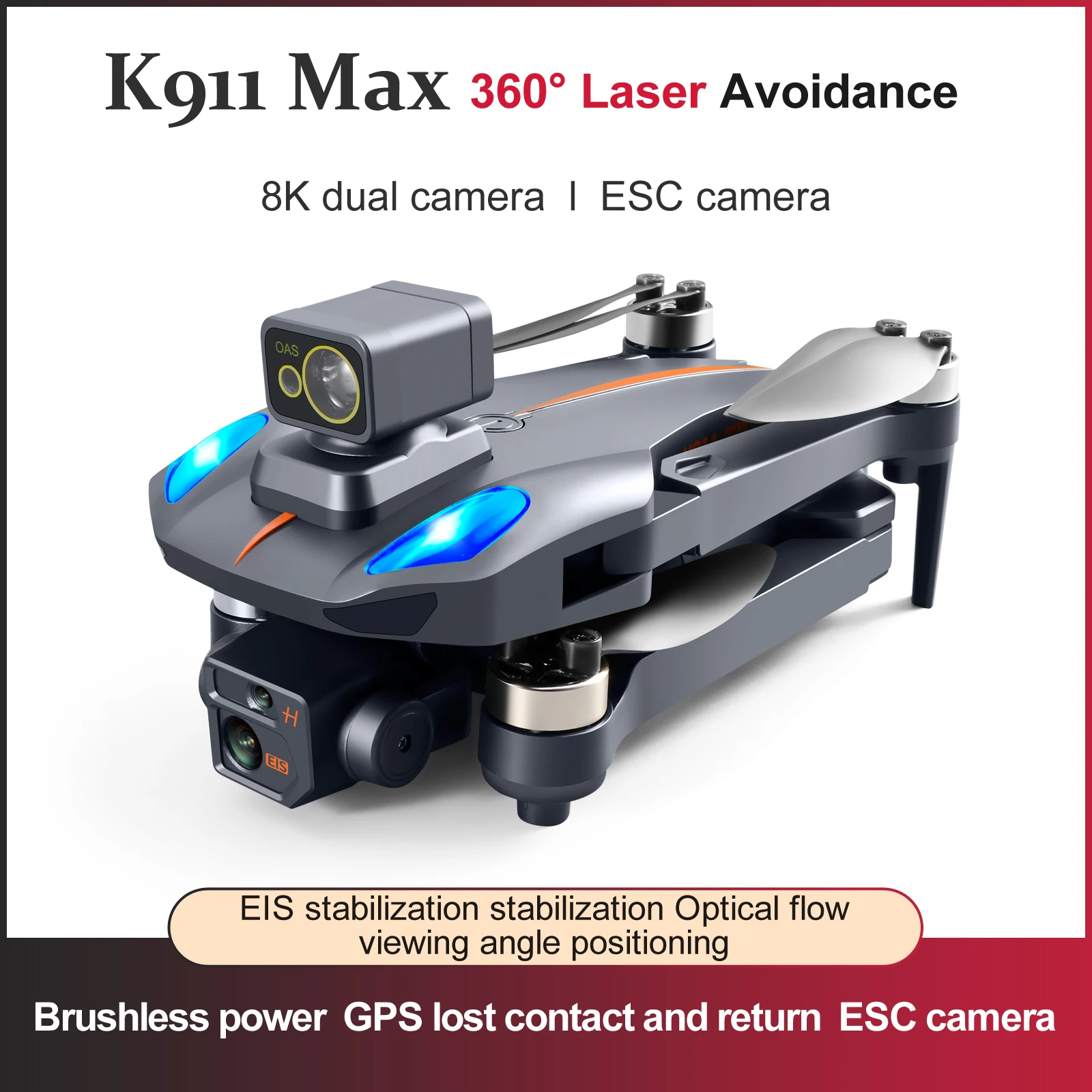 K911 MAX GPS Drone 4K Professional Obstacle Avoidance 8K DualHD Camera Brushless Motor Foldable Quadcopter RC Distance 1200M