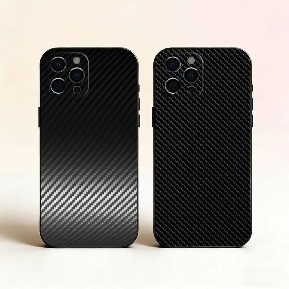 

Carbon fiber texture Phone Case For iPhone 17,16,15,14,13,12,11 Plus,Pro Max,XS,Soft Silicone Black Cover